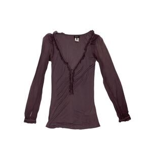 Miss Sixty Long Sleeve Top w Ruffle Detailing